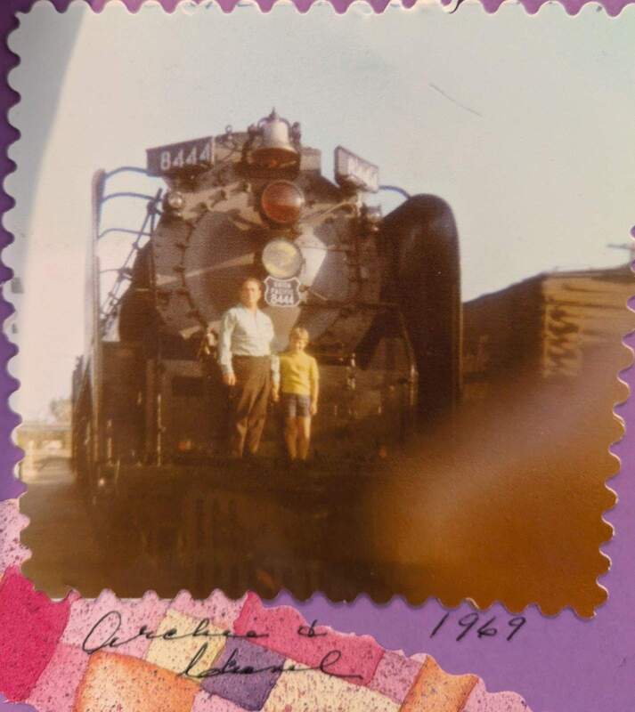 Union Pacific #8444
Archie A. Searle, Engineer for the Union Pacific, standing with daughter Chanel on U.P. 8444 4-8-4 - 1969
Keywords: up;844;8444