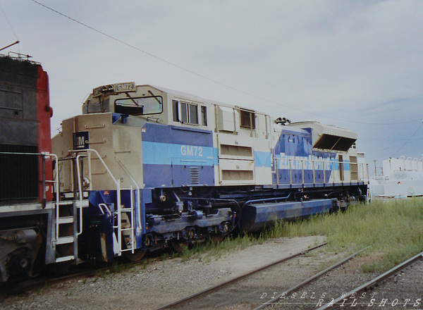 GM72 demonstrator
GM72 sits in a deadline in Denver after being pulled from a river bank after a derailment
Keywords: gm72,demonstrator;denver;derail