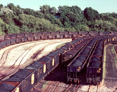 loads and empties
Loaded inbound Lake Erie, Franklin & Clarion coal hoppers and outbound ore hoppers mingle at the south end of Ashtabula Harbor Yard, while an empty P&LE coal drag heads south on Conrail's Youngstown Secondary.
Photo Copyright 2008 Tim Baldwin
Keywords: lake erie;franklin;coal;ashtabula;p&le