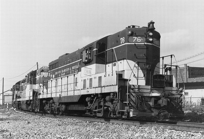 TH&B GP7 #76 on Conrail CPBU at Buffalo NY
A trio of weather-beaten Toronto, Hamilton &amp; Buffalo geeps was the daily power for Conrail's CPBU/BUCP Toronto to Buffalo freight for many years.  Here they approach CP-I where they will proceed down the Belt Line er route to Frontier Yard.
Photo Copyright 2008 Tim Baldwin
Keywords: th&b;gp7;buffalo;toronto;hamilton;cp-i;frontier