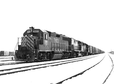 D&H GP39-2 #7403 William St Buffalo NY
On a cold Winter day, D&H GP39-2 #7403, a former Reading unit, awaits the call to take Buffalo to Mechanicville freight BM-4 east.  The train is at the William St end of the North Yard in Buffalo NY.
Photo Copyright 2008 Tim Baldwin
Keywords: d&h;gp39-2;buffalo;ny;mechanicville;north yard