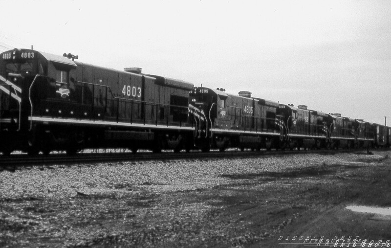 MP B23-7 #4803 Erie PA
MoPac blue would soon be a thing of the past, as brand new B23-7 #4803 and four sister units were being picked up by a local freight from the NS setout track at GE's Erie PA facility.
Photo Copyright 2008 Tim Baldwin
Keywords: b23-7;erie;pa;mopac;4803;ns;ge plant