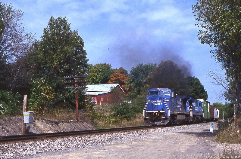 Conrail BUOI Rock Glen NY
A pair of recent vintage GE dash 8s blacken the sky as they roar through Rock Glen NY with Conrail train BUOI.
Photo Copyright © 2008 Tim Baldwin
Keywords: dash 8;conrail;rock glen;ny