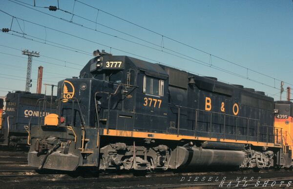 BO EMD GP40 #3777
BO EMD GP40 #3777 photographed on 4th March 1984 at Alexandria, Virginia by John C Benson, scanned from an original Kodachrome slide now in my personal collection.
Keywords: b&o;bo;gp40;alexandria;virginia