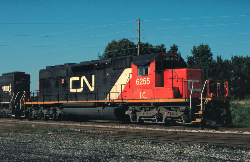 CN-IC EMD SD40-3 #6255
CN-IC EMD SD40-3 #6255 photographed on 3rd July 2004 at Metropolis, Illinois by Joe Ferguson, scanned from an original Kodachrome slide now in my personal collection.
Keywords: sd40-3;cn-ic;metropolis;illinois;ferguson