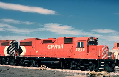 CP EMD GP38-2 #3048
CP EMD GP38-2 #3048 photographed on 30th September 1988 at Saskatoon, Saskatchewan by Mark Kindrachuk, scanned from an original Kodachrome slide now in my personal collection
Keywords: cp;gp38-2;saskatoon