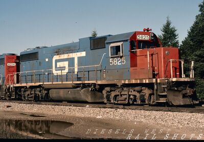 GTW EMD GP38-2  #5825
GTW EMD GP38-2&amp;nbsp; #5825 photographed on 22 September 1990 at Battle Creek, Missouri by Charlie Shannon, from an original Kodachrome slide now in my collection
Keywords: gtw;gp38-2;battle creek;missouri