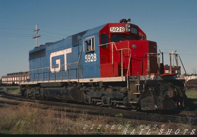 GTW EMD SD40 #5928
GTW EMD SD40 #5928 slide taken 23rd July 1991 at Battle Creek, Michigan by Charlie Shannon, from an original Kodachrome slide now in my collection
Keywords: gtw;sd40;battle creek;michigan