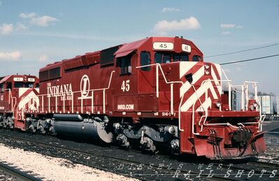 INRD EMD SD40-2 #45
INRD EMD SD40-2 #45 photographed 16 Mar 2003 at Indianapolis, Indiana by Joe Ferguson, from an original Kodachrome slide now in my collection
Keywords: inrd;sd40-2;indianapolis,indiana