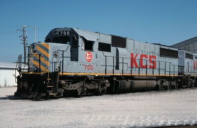 KCS EMD SD40X #700
KCS EMD SD40X #700 this unit was the prototype for the SD50 Series, photographed by Bill Lang on 30th October 1998 at New Orleans, Louisiana. scanned from an original Kodachrome slide now in my personal collection
Keywords: kcs;sd40x;new orleans