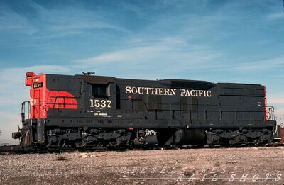 SP EMD SD7R #1537
SP EMD SD7R #1537 photographed on 29th December 1983 at Industry, California by Steve Gartner, scanned from an original Kodachrome slide now in my personal collection
Keywords: sp;sd7r;industry