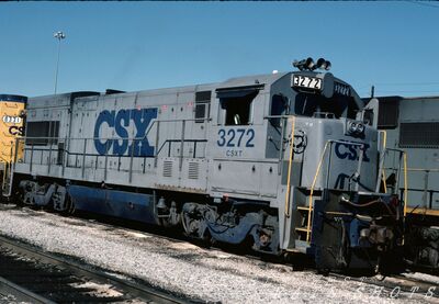 CSX GE U23B #3272
CSX GE U23B #3272 photographed at Corbin, Kentucky on 24th September 1990 by John A Cloutier, from an original Kodachrome slide now in my personal collection
Keywords: csx;u23b;kentucky