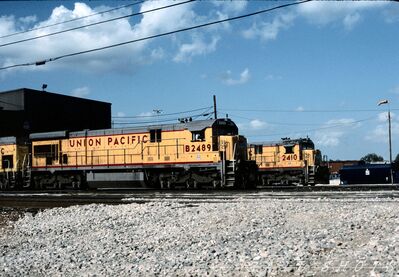 UP GE C30-7 #B2489
UP GE C30-7 #B2489 photograph taken during June 1996 at UP's Settegast Yard, Houston, Texas by an unknown photographer, taken from an original Kodachrome slide now in my personal collection
Keywords: up;c30-7;settegast yard;houston