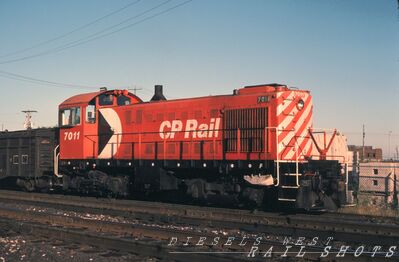 CP Alco S2 #7011
CP Alco S2 #7011 photographed at Toronto Ontario on 9th August 1983 by Roger Durfee, from an original Kodachrome slide now in my personal collection
Keywords: cp;s2;toronto