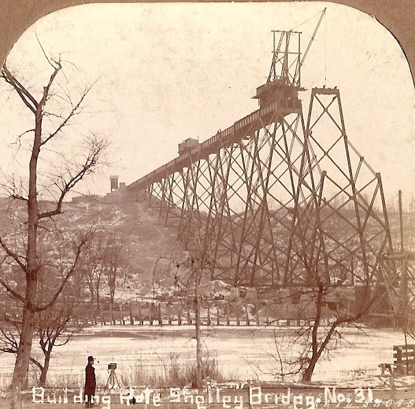 Boone Viaduct - circa 1900
Rare photo of Boone Viaduct construction over the Des Moines River - Boone, Iowa 
This double track steel bridge was built by the C&NW - circa 1900
still in use by the Union Pacific RR photographer: Moxley
Keywords: cnw;boone;viaduct;des moines;iowa;moxley