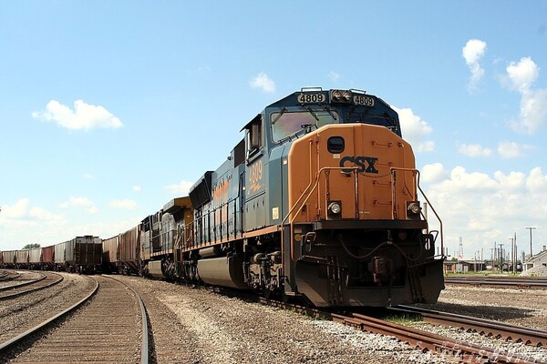 Z127..Coal Power on a Grain Train
Ready to pull out of Saginaw yard led by CSX SD70 AC. I tied this power down in 3 Track, in Saginaw Yard, after spotting a coal train in Essexville.  Here it is ready to take a loaded grain train to Flint, MI
Keywords: lsrc;sd70ac;saginaw;yard;mi;grain