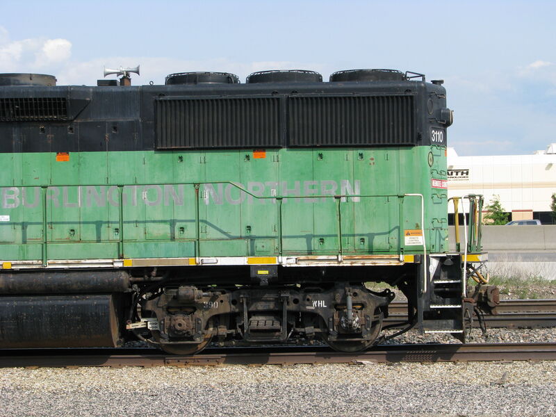 BNSF GP50 3110
Conductor's side of BNSF GP50 3110 showing rear portion of unit including rear truck.
Keywords: gp50;bn;bnsf;remote control;3110;kansas;lenexa;rear;truck