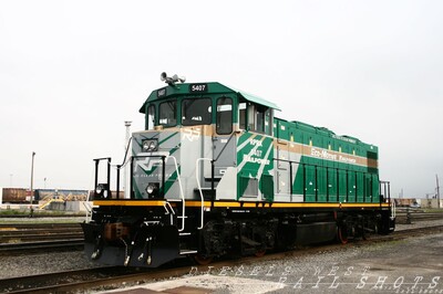 RPRX 5407
RPRX 5407(RP20BD) Lease Demonstrator(originally a GP9B built in 1954) 
It was supposed to be converted to fuel cell power, but was shelved in favor of a different locomotive frame.
Keywords: rprx;rp20bd;demonstrator;gp9b;fuel cell