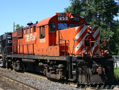 RS18-U 1859
OCR Train #520 NEBC RS18-U 1859 at Coteau Quebec on August 13,2008.
This unit now is painted black and lettered OCR
Keywords: ocr;rs18;coteau;quebec